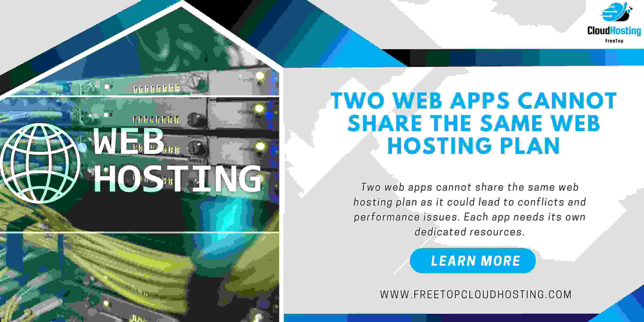 Two Web Apps Cannot Share the Same Web Hosting Plan